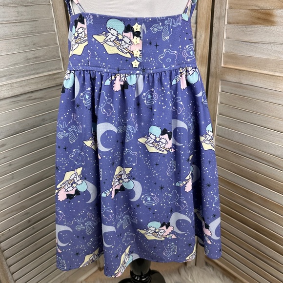 Little Twin Stars Sanrio Periwinkle Blue Flare Suspender Skirt Kawaii Medium - Picture 10 of 10